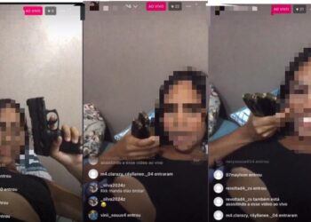 Adolescente é apreendida após fazer live ostentando arma de fogo