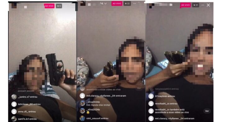 Adolescente é apreendida após fazer live ostentando arma de fogo