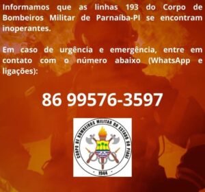 Moradores de Parnaíba ganham número extra para acionar o Corpo de Bombeiros na região