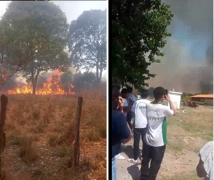 Incêndio atinge terreno na UFPI em Teresina e aulas são suspensas