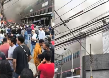 Incêndio de grandes proporções atinge shopping no Brás em São Paulo